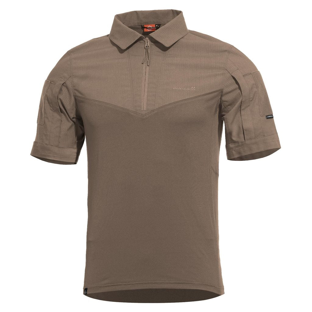 Camisa táctica RANGER manga corta color COYOTE - vista frontal