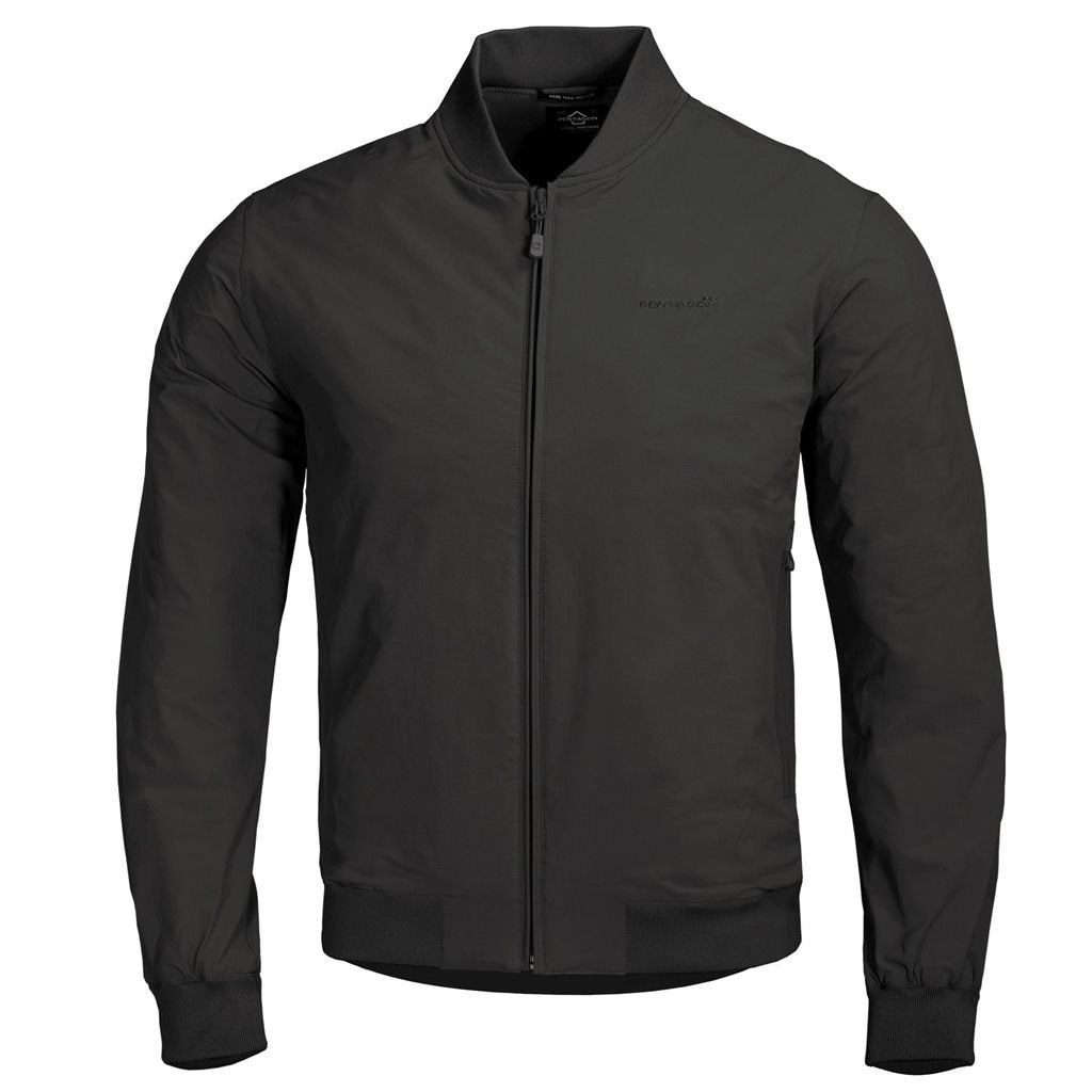 Chaqueta de aviador M.A.P1 negra con cierre de cremallera (imagen frontal)