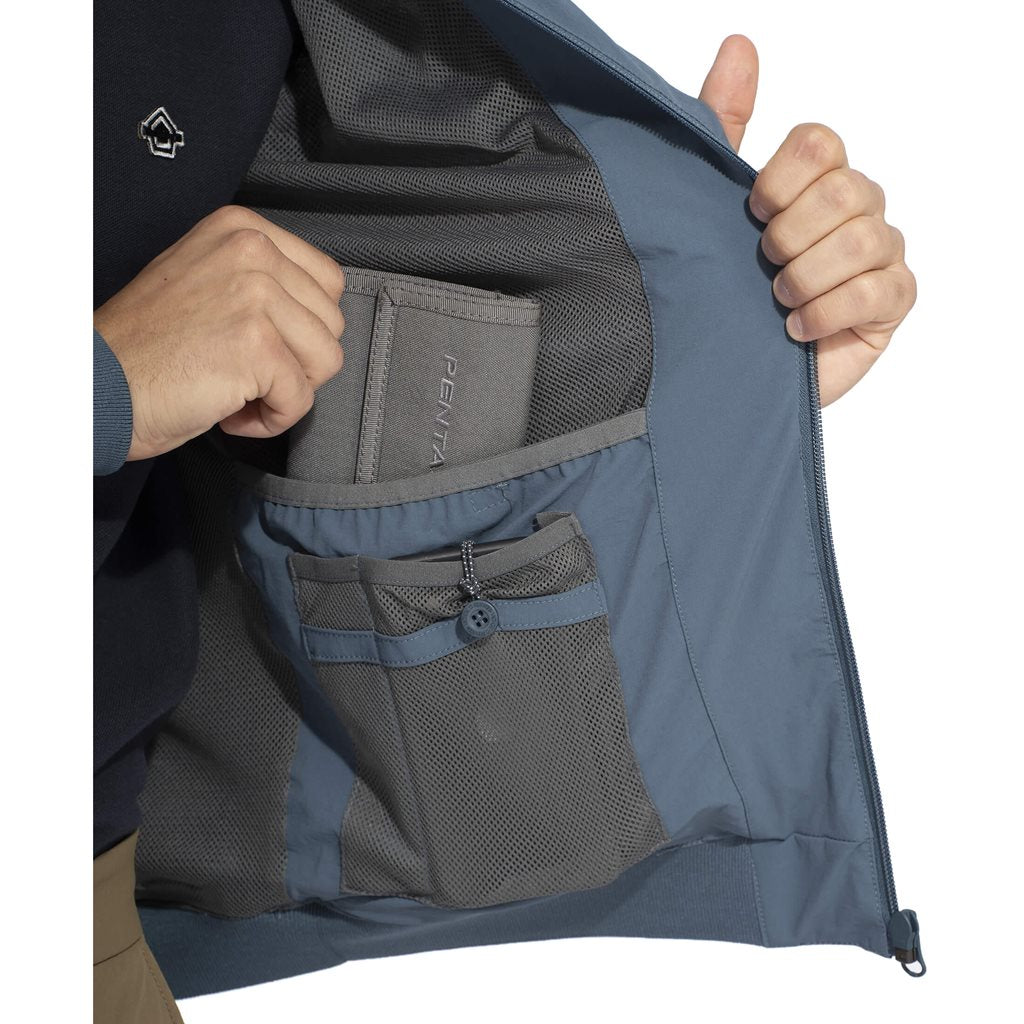 Chaqueta aviador M.A.P1 Charcoal Blue, vista frontal con cierre de cremallera