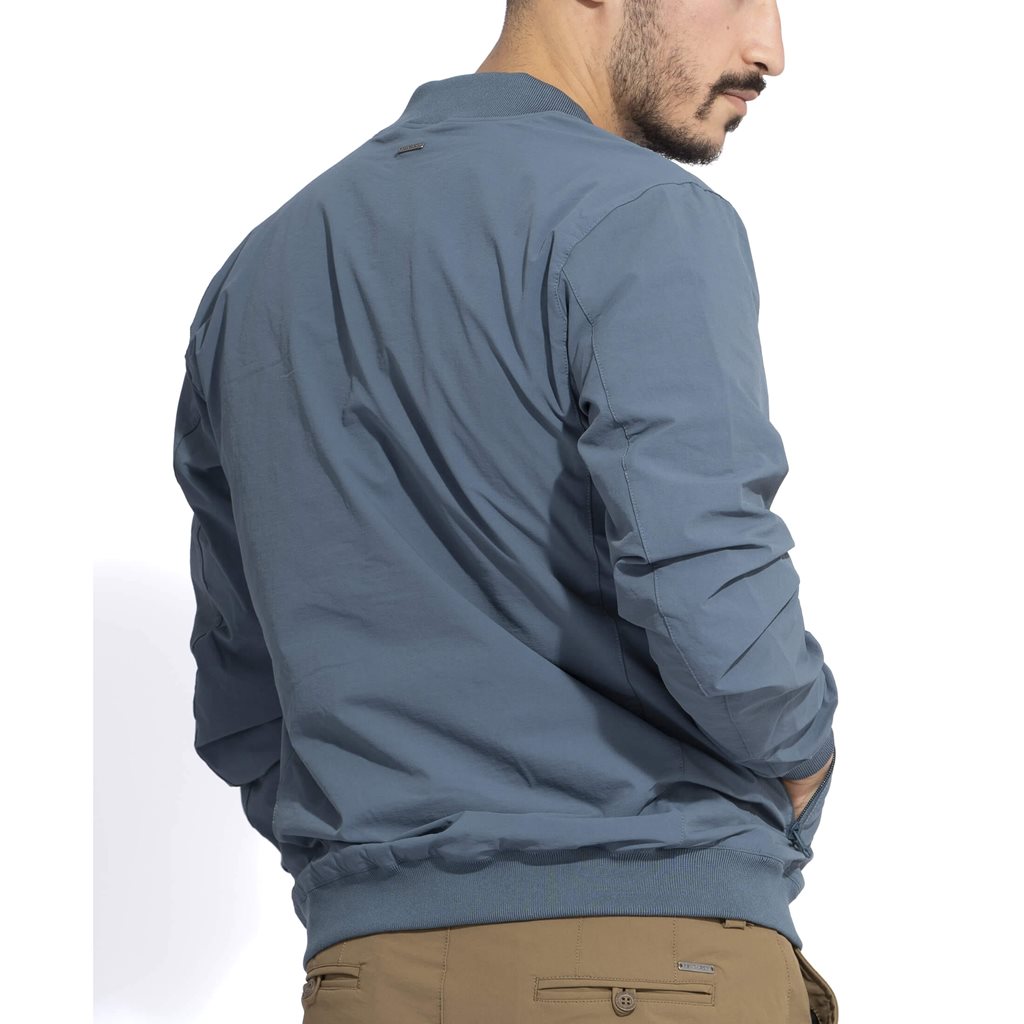Chaqueta aviador M.A.P1 Charcoal Blue, vista frontal con cierre de cremallera
