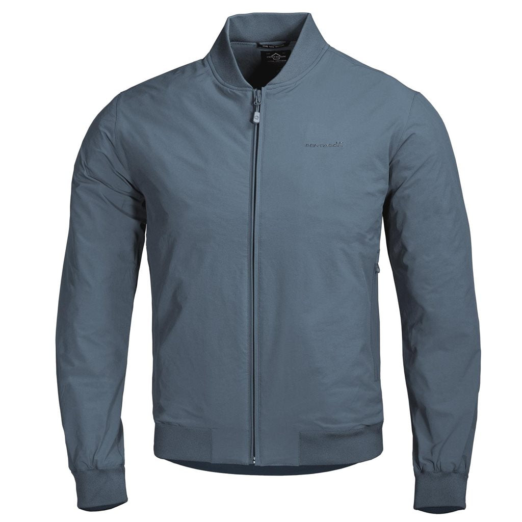 Chaqueta aviador M.A.P1 Charcoal Blue, vista frontal con cierre de cremallera