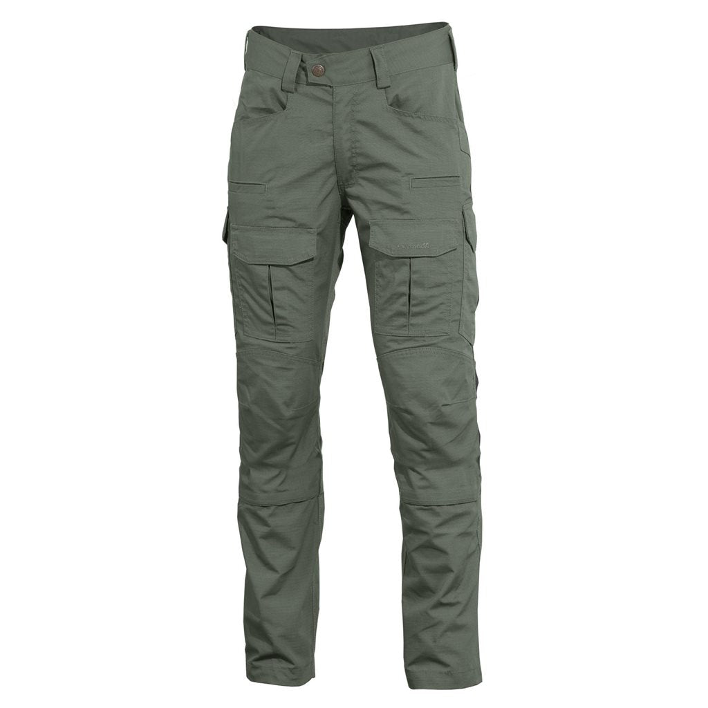 Pantalones tácticos LYCOS CAMO GREEN vista frontal