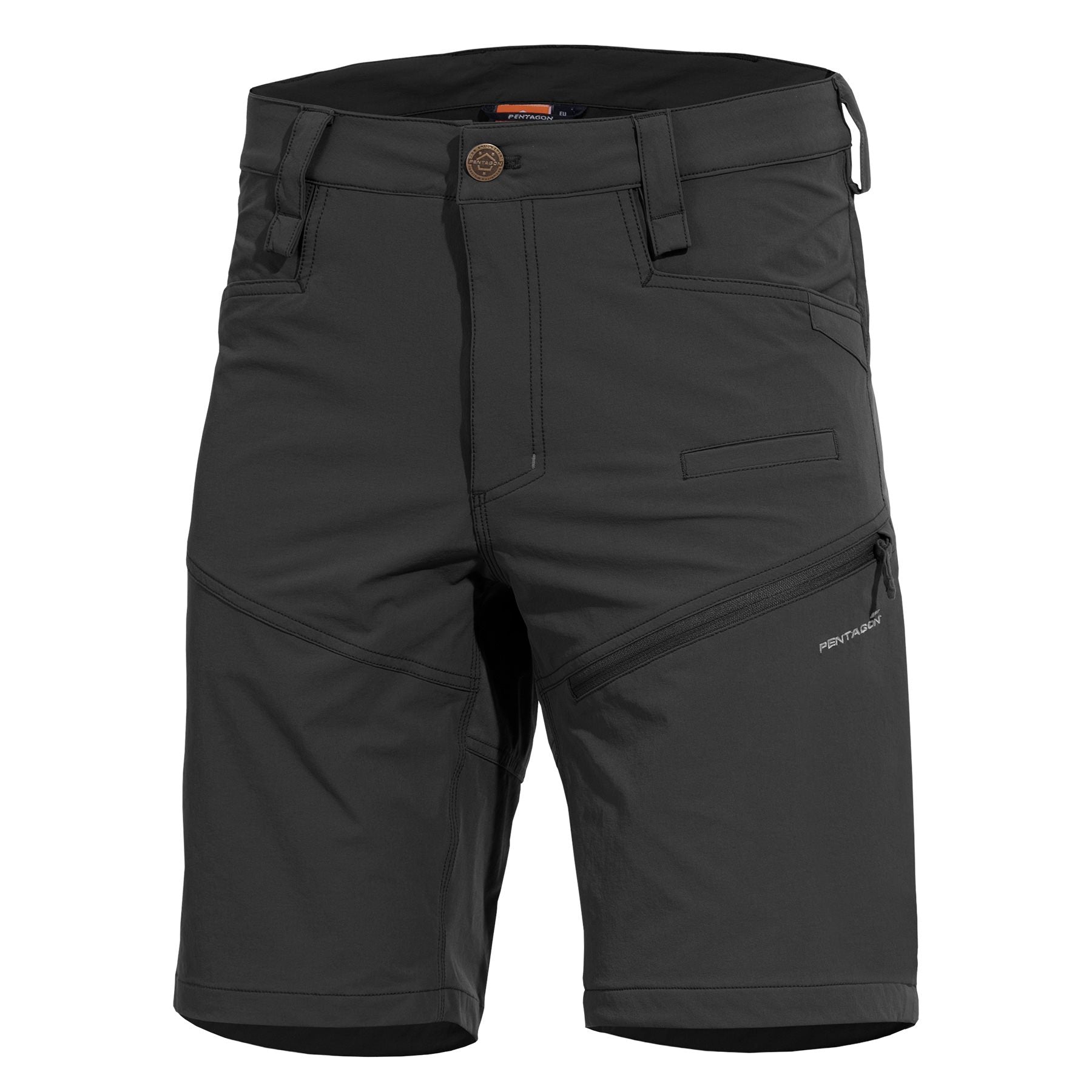 Pantalones cortos RENEGADE SAVANNA negros PENTAGON, 7 bolsillos y doble tejido