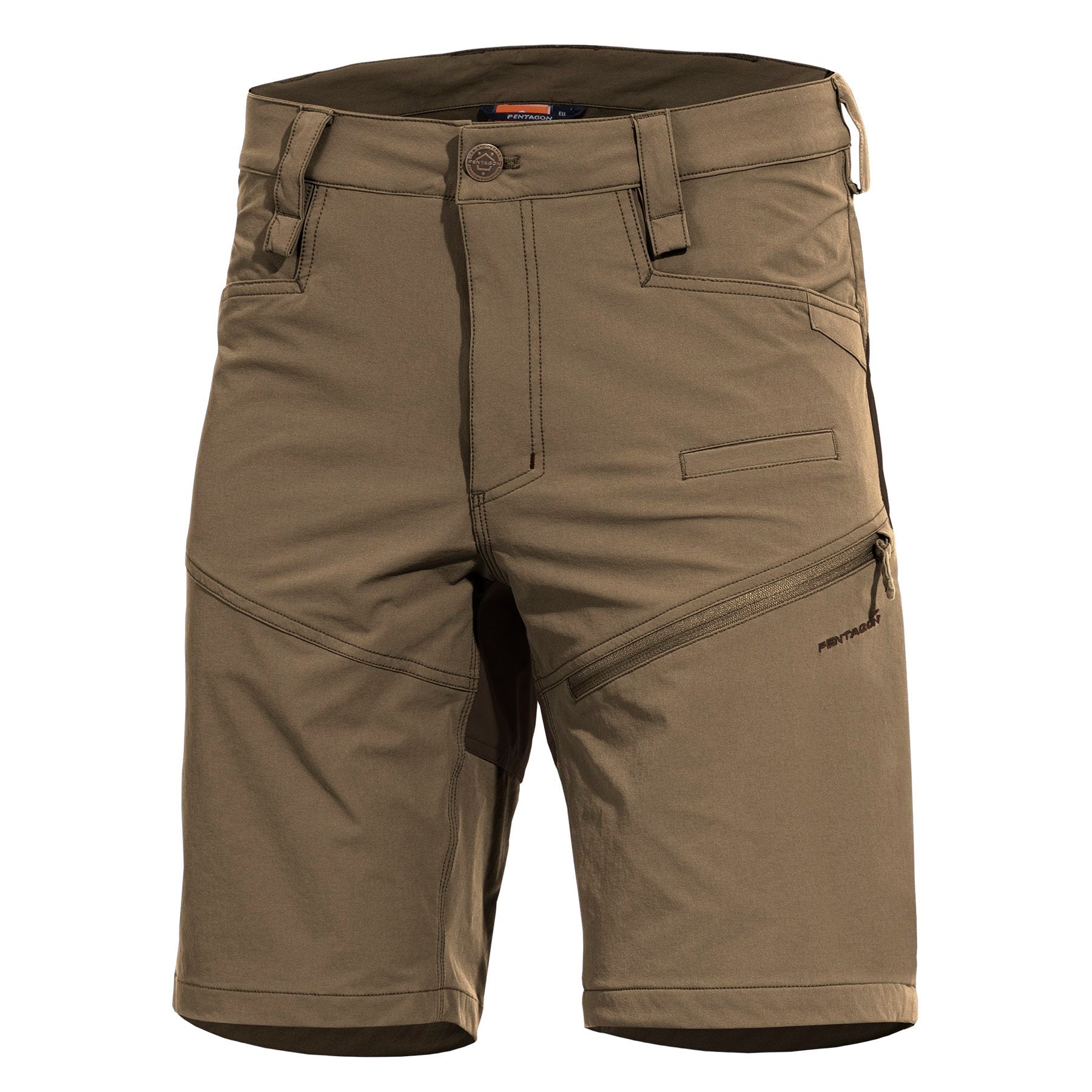 Pantalones cortos Renegade Savanna Coyote Pentagon Tactical, color coyote, 7 bolsillos, costuras reforzadas