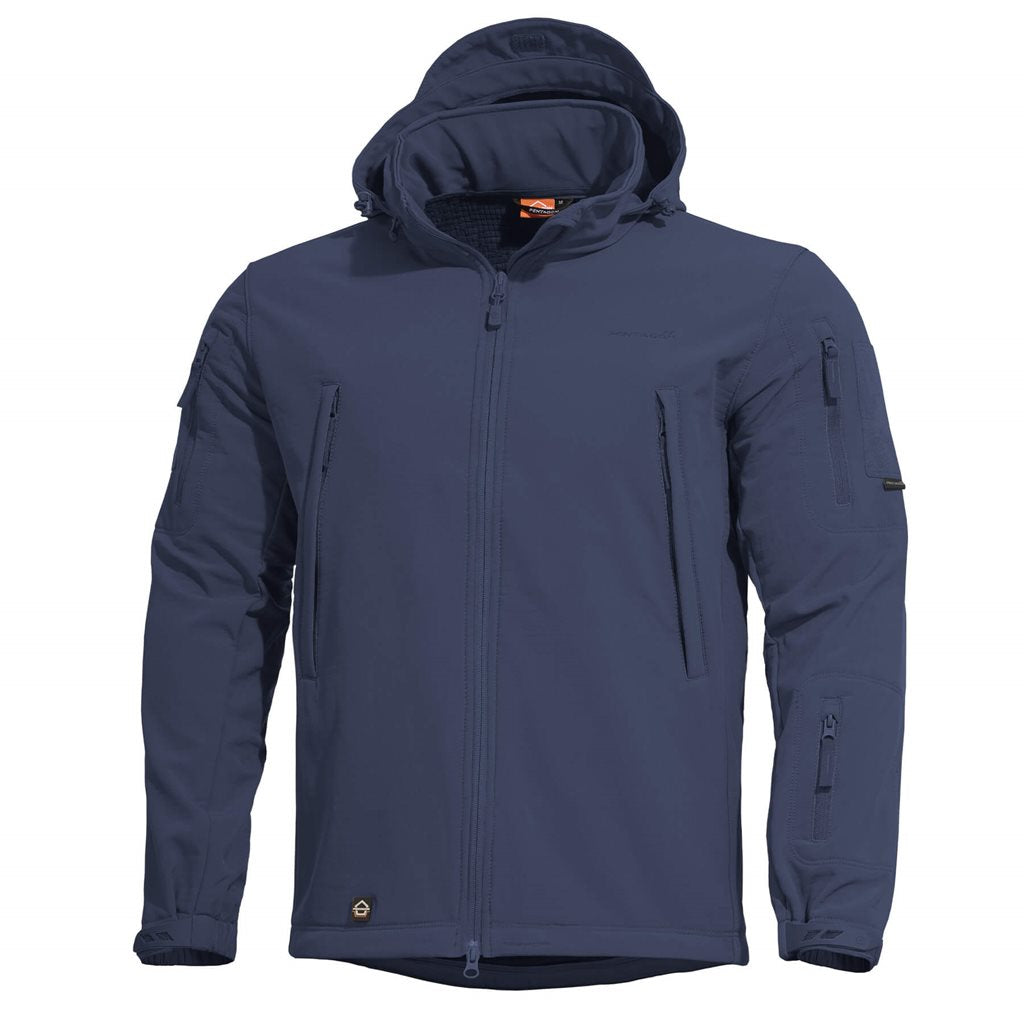 Chaqueta softshell ARTAXES Midnight Blue con capucha ajustable y forro polar