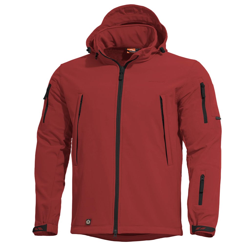 Chaqueta softshell ARTAXE Maroon Red con capucha y forro polar