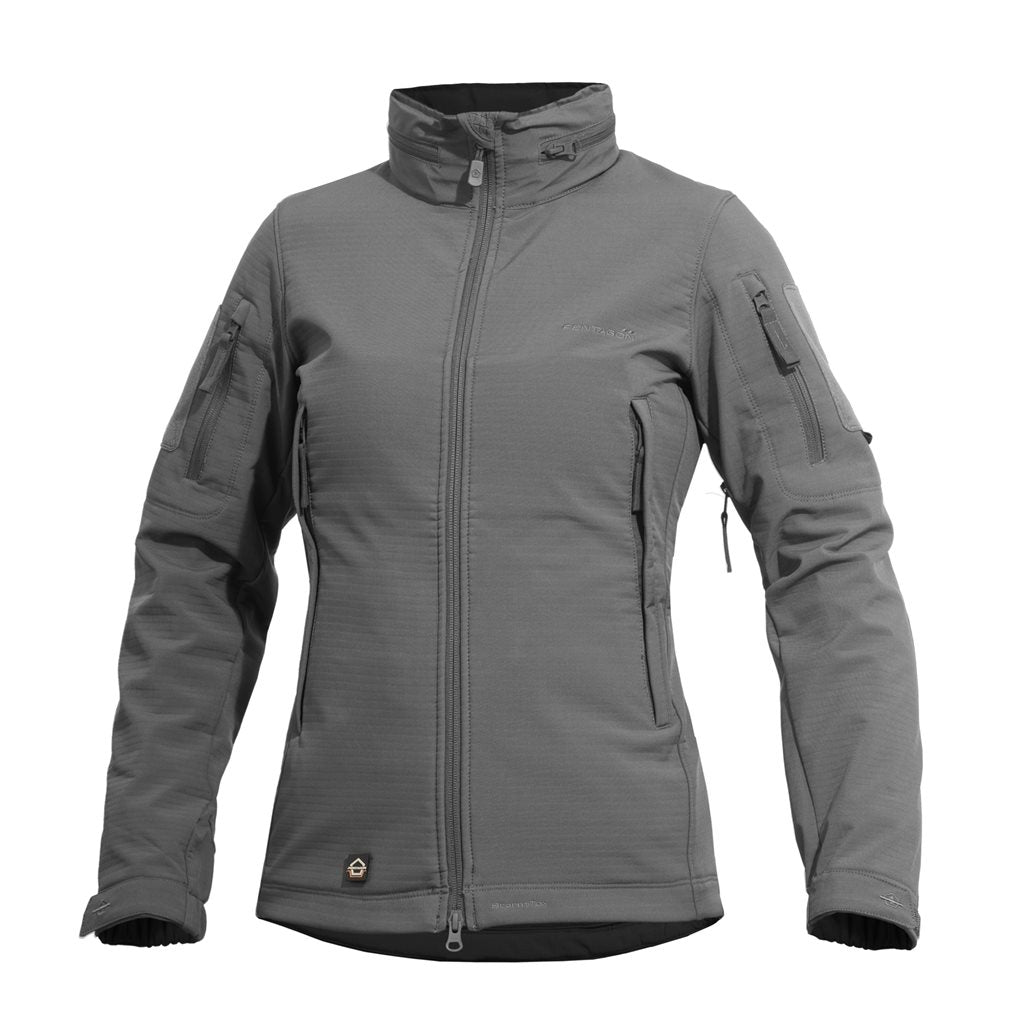 Chaqueta softshell para mujer ARTAXES de Pentagon Tactical con capucha oculta y paneles VELCRO