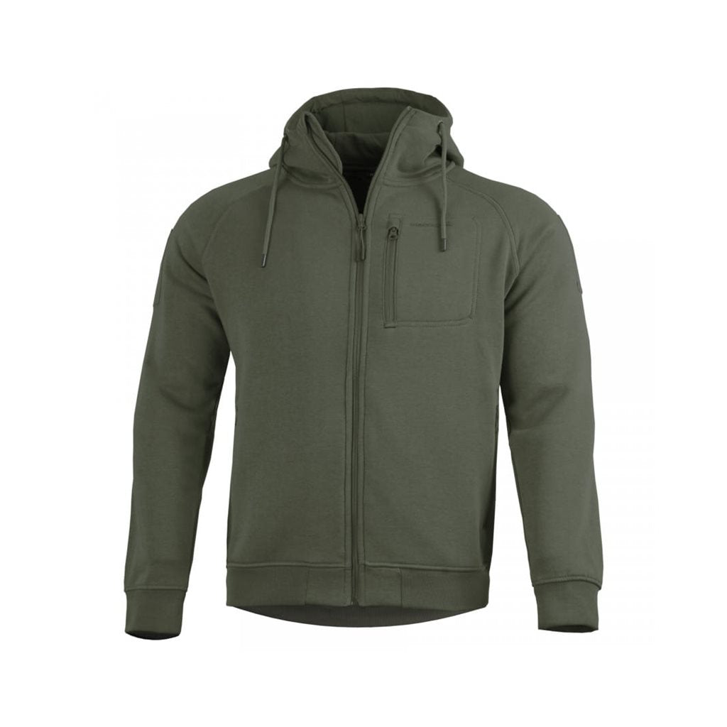 Sudadera LEONIDAS 2.0 COYOTE color coyote, forro polar cálido, cierre YKK y tres bolsillos con cremallera