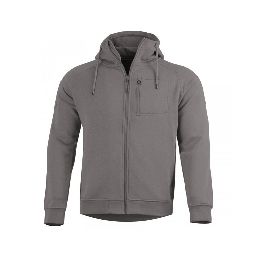 Sudadera LEONIDAS 2.0 Wolf Grey, tejido polar, cierre YKK y 3 bolsillos con cremallera