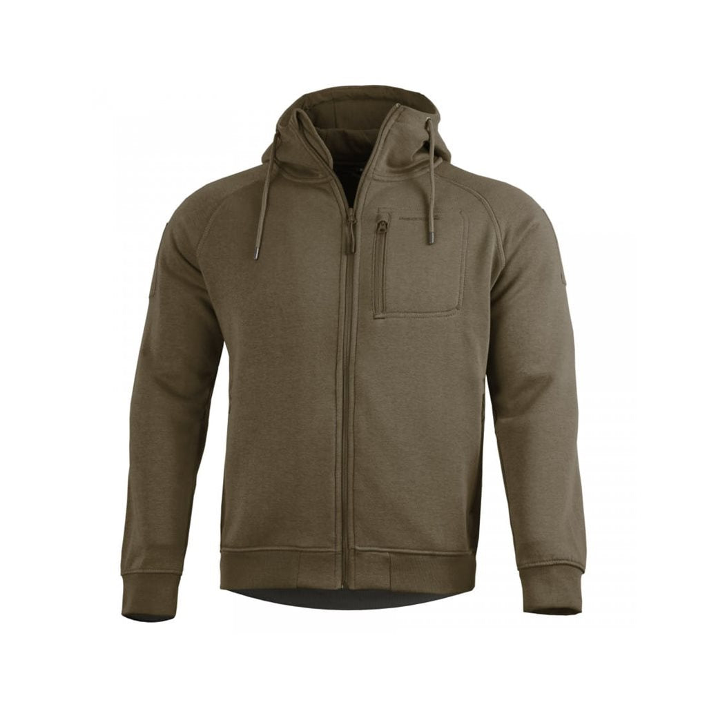 Sudadera LEONIDAS 2.0 Terra Brown, forro polar con cremallera YKK y tres bolsillos