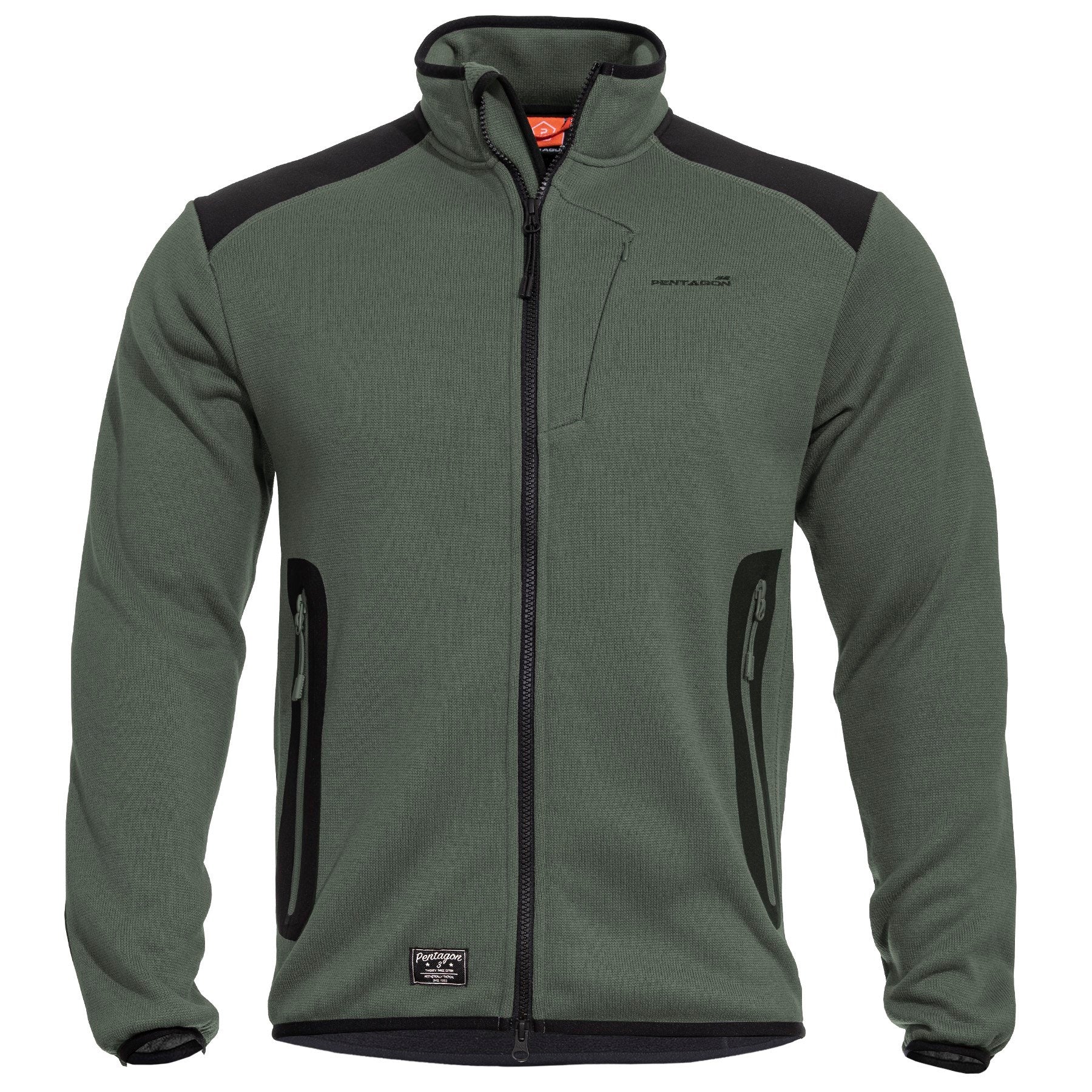 Chaqueta AMOR Fleece camo verde con 3 bolsillos y refuerzos en codos y hombros