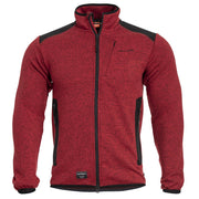 Chaqueta AMOR FLEECE roja, forro polar, 3 bolsillos, refuerzos en codos y hombros