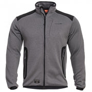Bunda AMOR FLEECE WOLF GREY, chaqueta fleece gris con tres bolsillos y refuerzos en codos y hombros