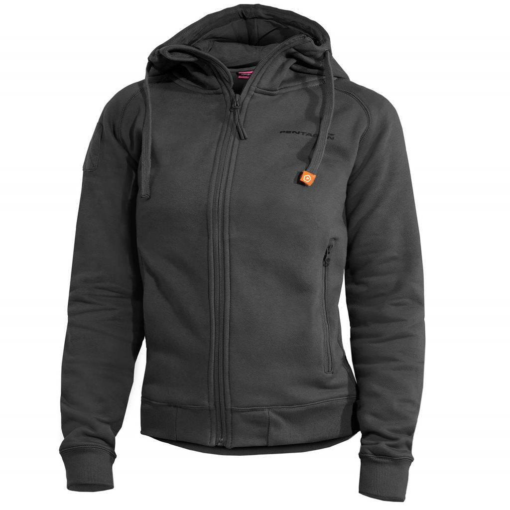 Sudadera mujer APHRODITE negra con cremallera YKK - Pentagon Tactical