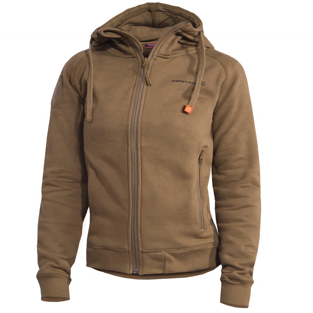 Sudadera mujer APHRODITE COYOTE PENTAGON TACTICAL con cremallera YKK y varios bolsillos