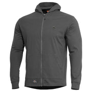 Sudadera AGIS con capucha gris, cierre YKK, bolsillos frontales y bolsillo oculto para movil