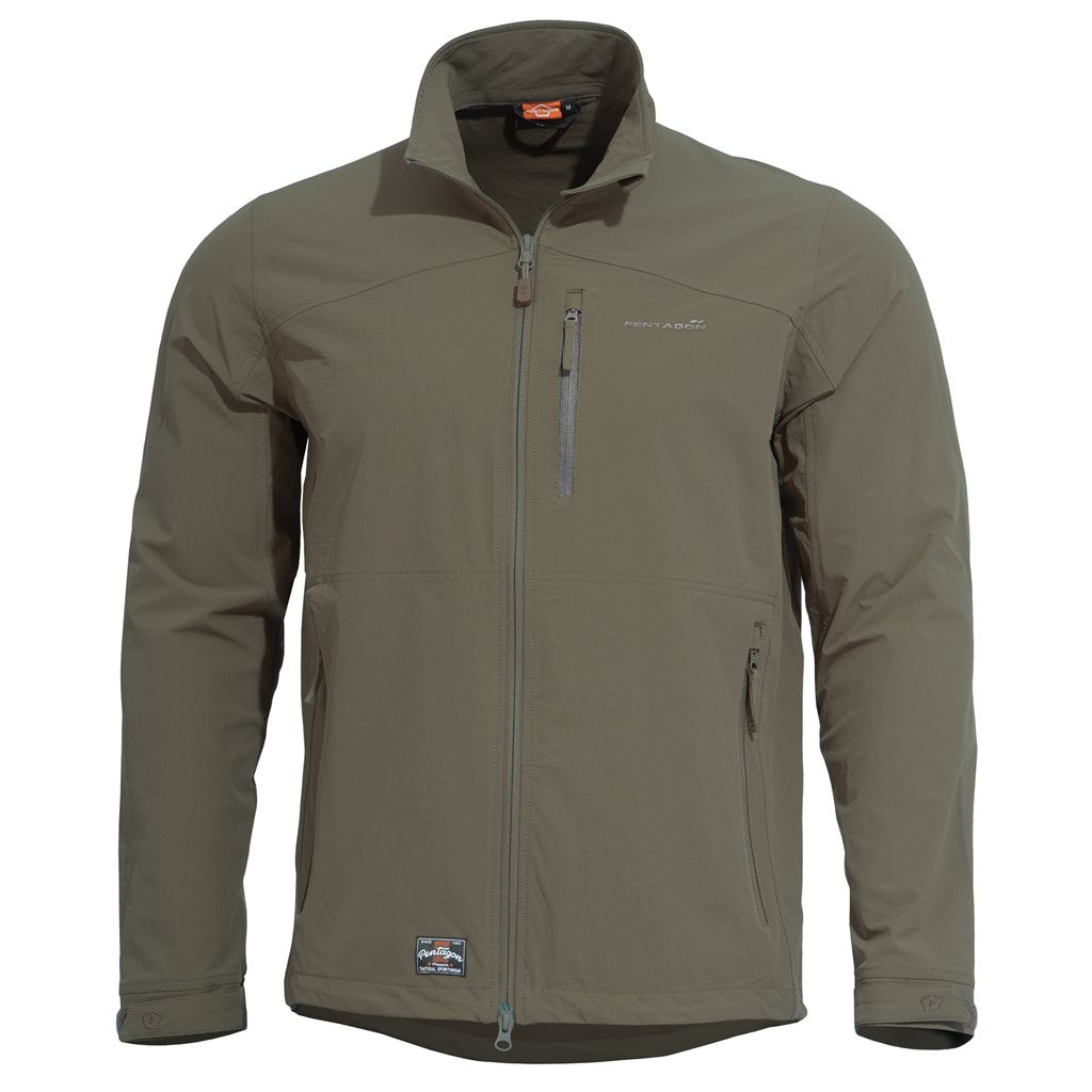 Chaqueta softshell ELITE LIGHT PENTAGON con cremallera central YKK y tres bolsillos