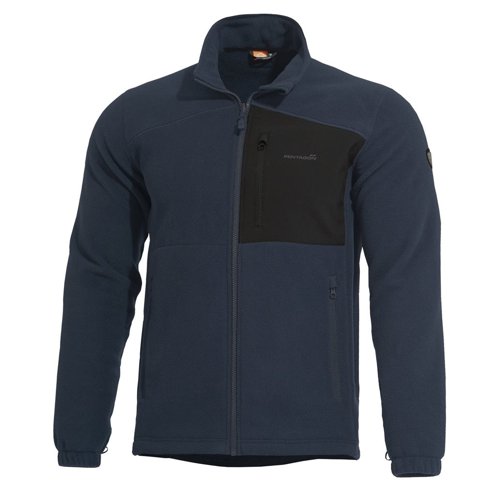 Sudadera ATHOS 2.0 fleece Midnight Blue con cierre central y 2 bolsillos