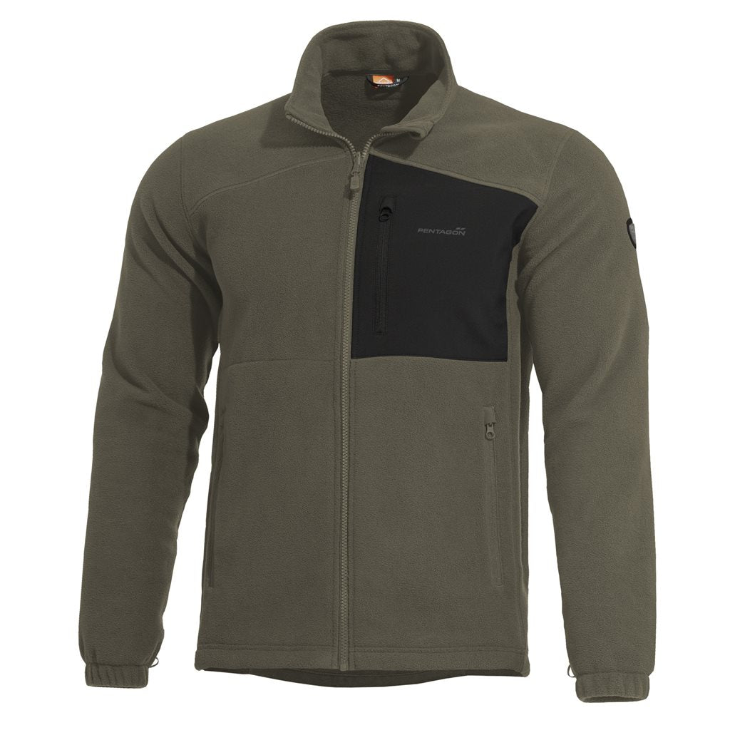 Sudadera fleece ATHOS 2.0 de PENTAGON TACTICAL con cierre central y dos bolsillos