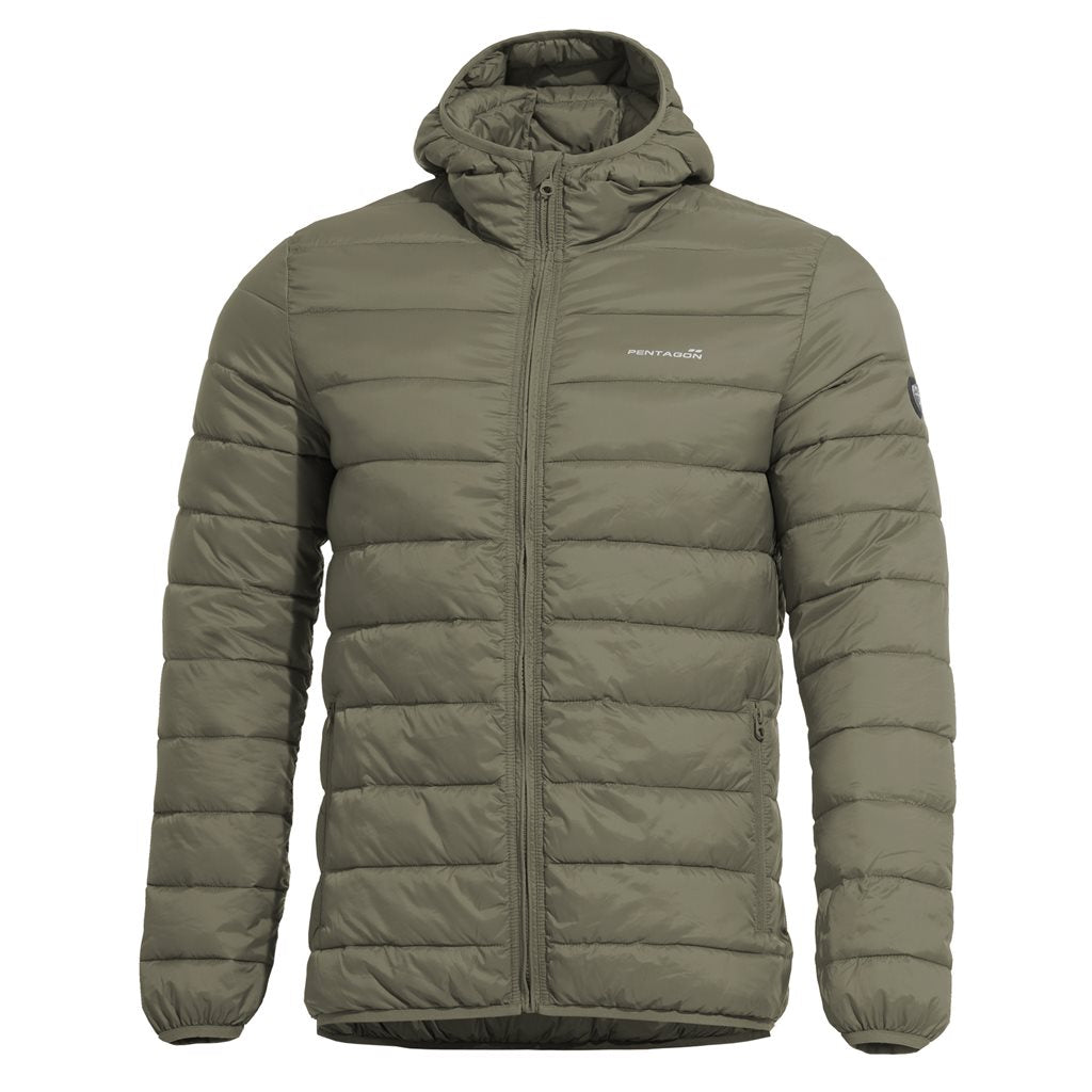 Chaqueta AURORA acolchada ligera con capucha profunda, cuatro bolsillos y cremallera central