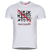 Camiseta blanca PENTAGON 3T con motivo, ligera y de secado rápido