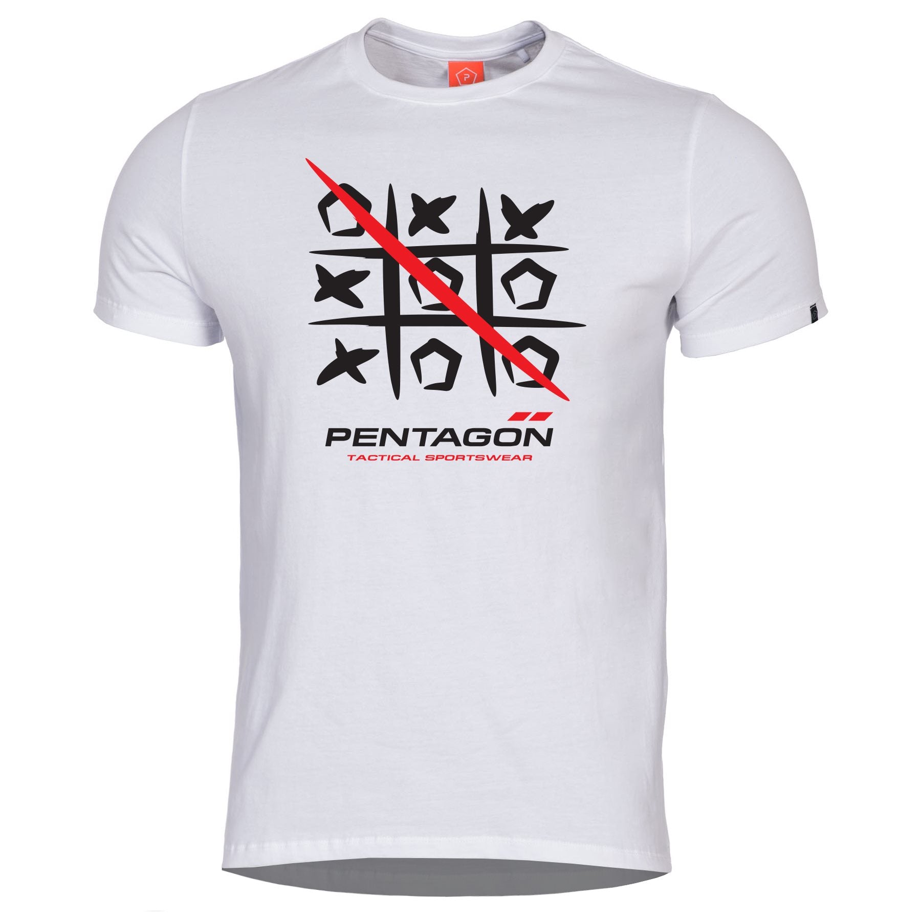 Camiseta blanca PENTAGON 3T con motivo, ligera y de secado rápido