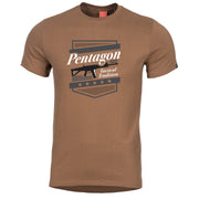 Camiseta PENTAGON A.C.R. Tactical Tradition en color COYOTE, vista frontal del motivo