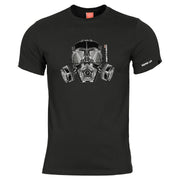 Camiseta negra con motivo de máscara antigás PENTAGON