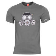 Camiseta PENTAGON con motivo de máscara antigás, tejido ligero y de secado rápido