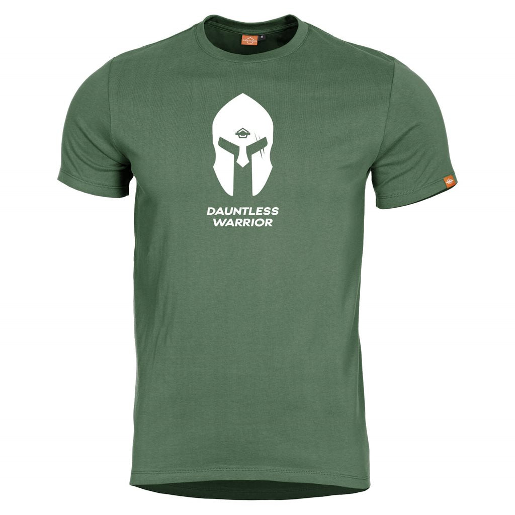 Camiseta Spartan Helmet verde PENTAGON vista frontal