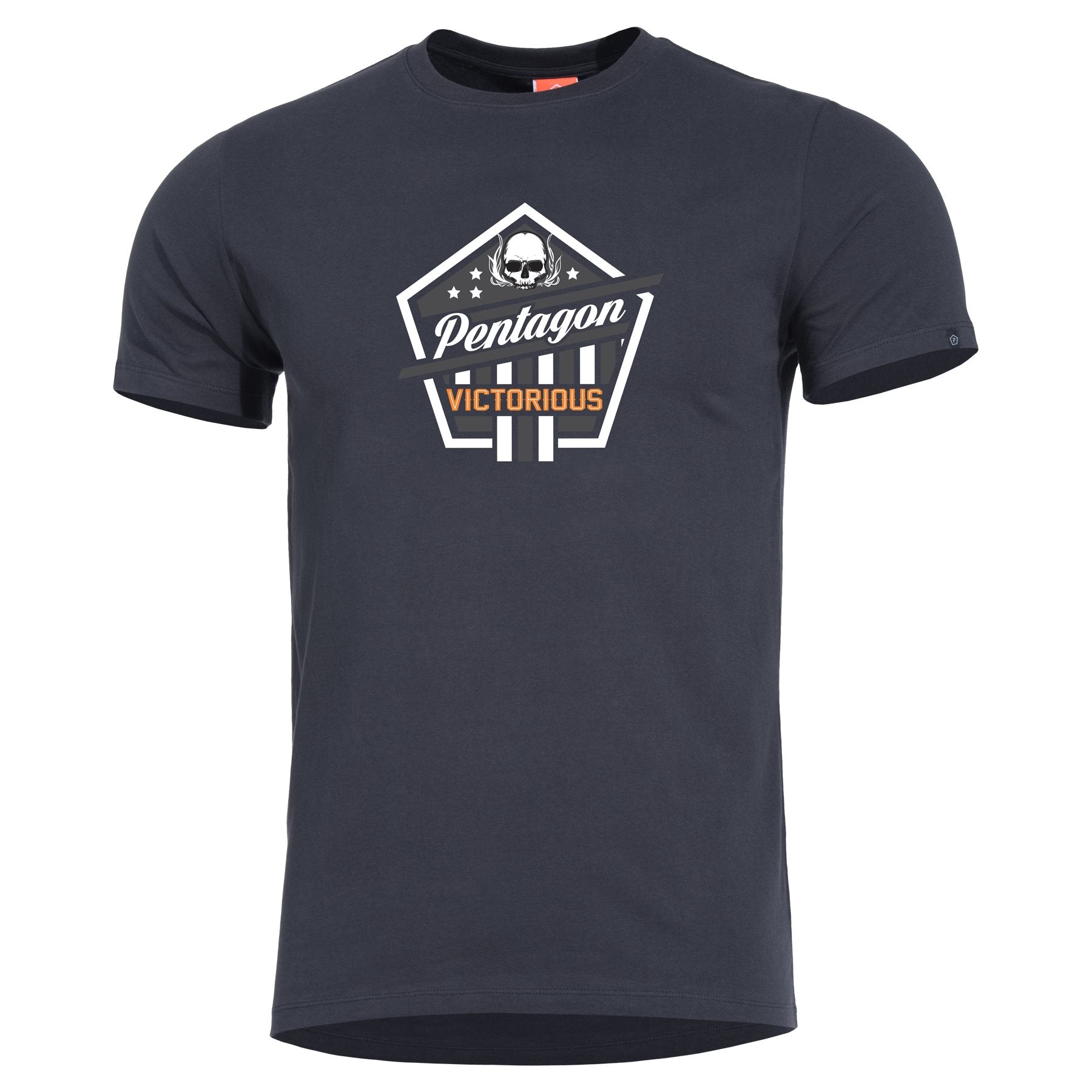 Camiseta VICTORIOUS Pentagon negra, ligera y de secado rápido, acabado antiolor
