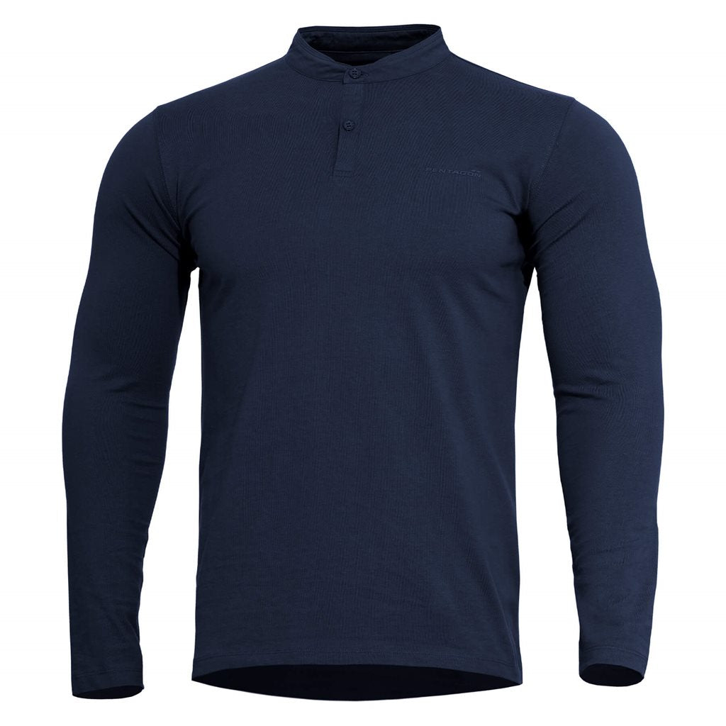 Camiseta ROMEO HENLEY 2.0 manga larga Midnight Blue de PENTAGON