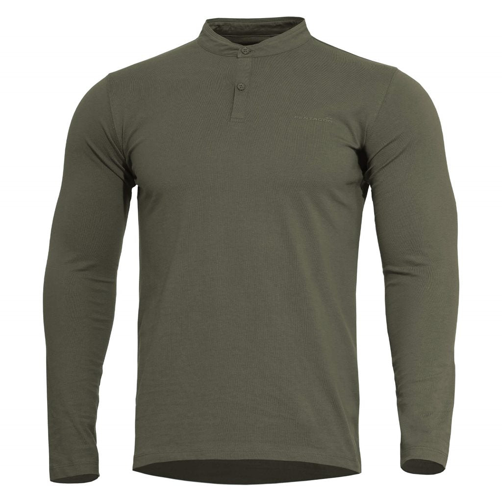 Camiseta ROMEO HENLEY 2.0 manga larga azul medianoche - PENTAGON