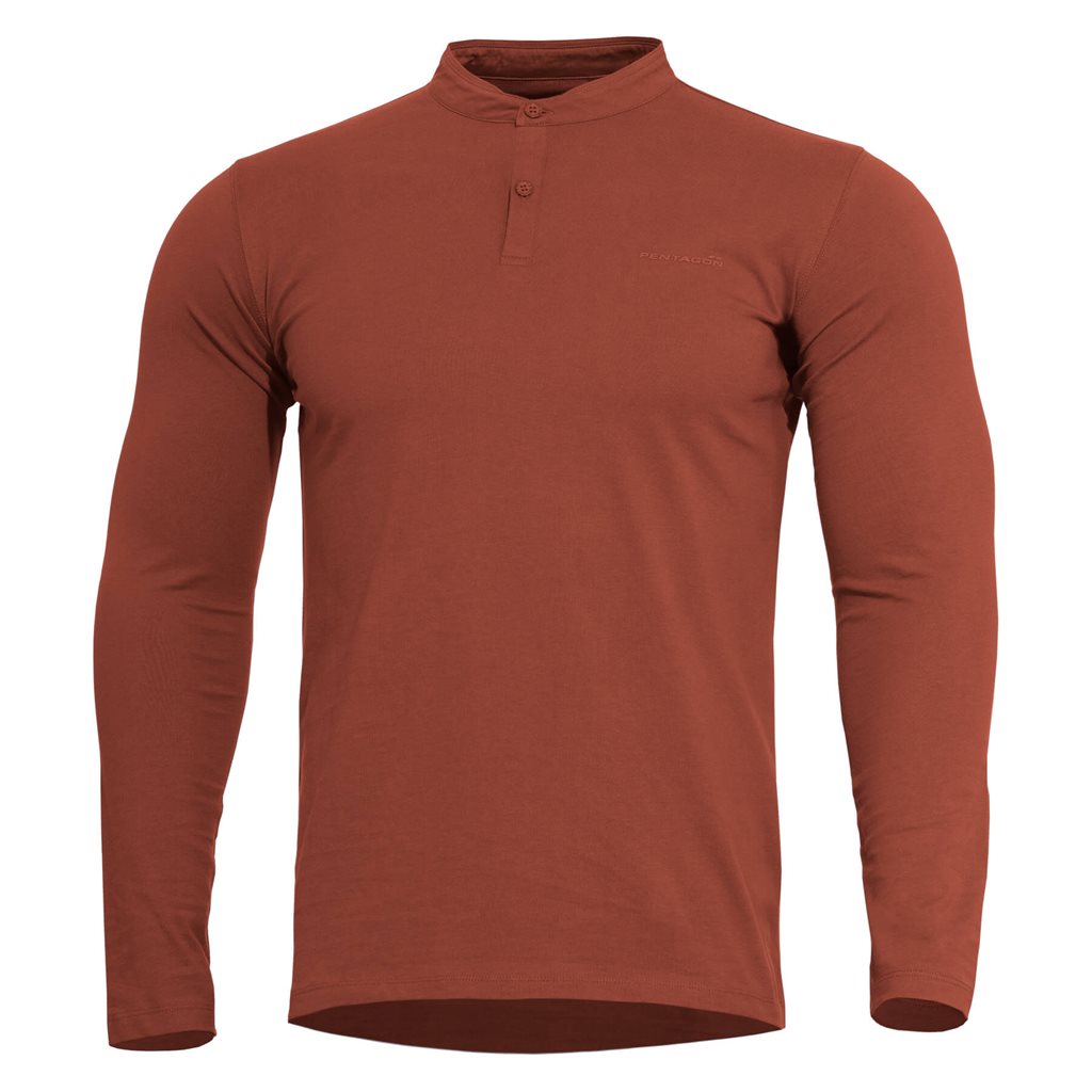 Camiseta ROMEO HENLEY 2.0 manga larga roja