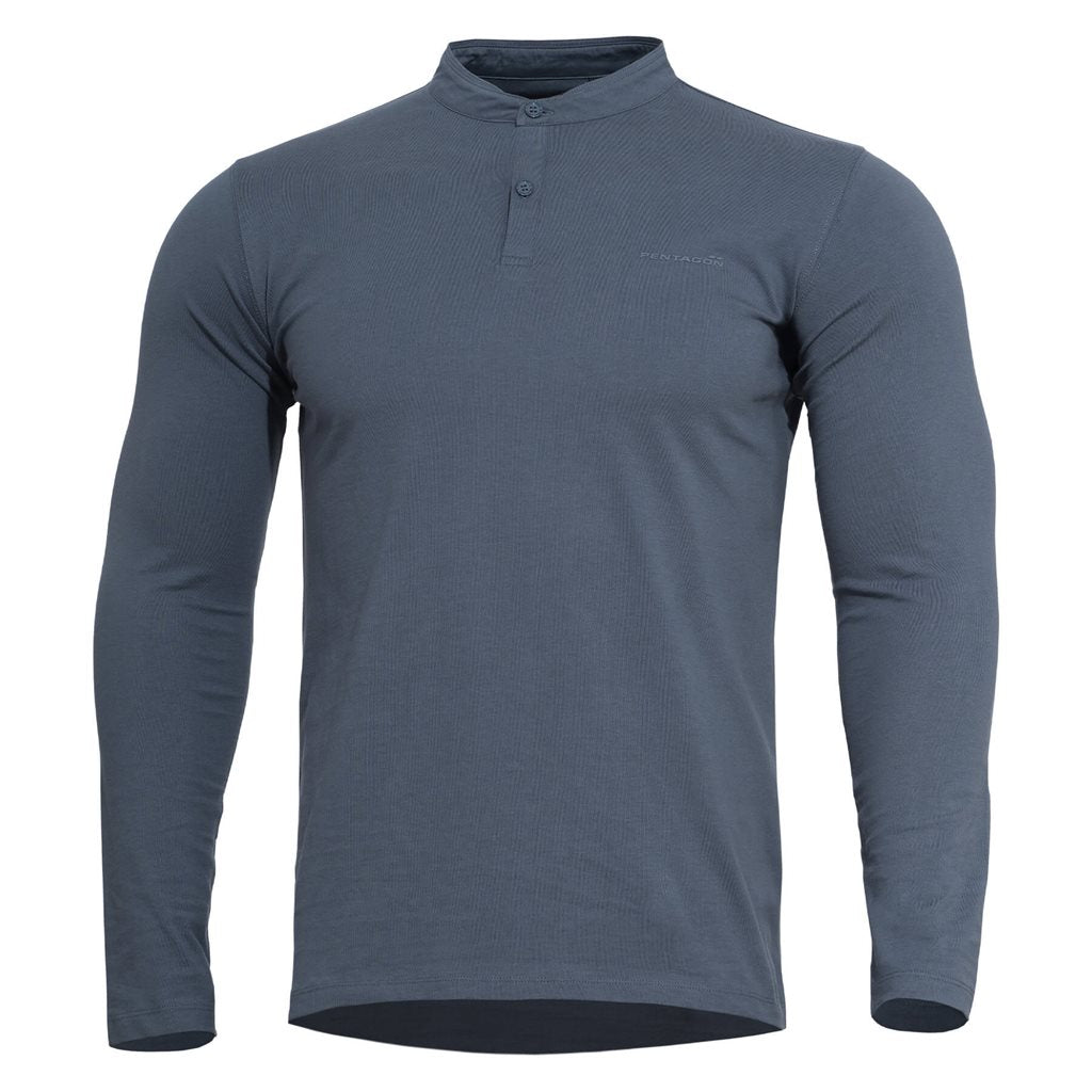 Camiseta ROMEO HENLEY 2.0 manga larga azul medianoche - PENTAGON