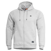 Sudadera PHAETON blanca con cremallera y capucha, tejido suave y cálido que evita malos olores
