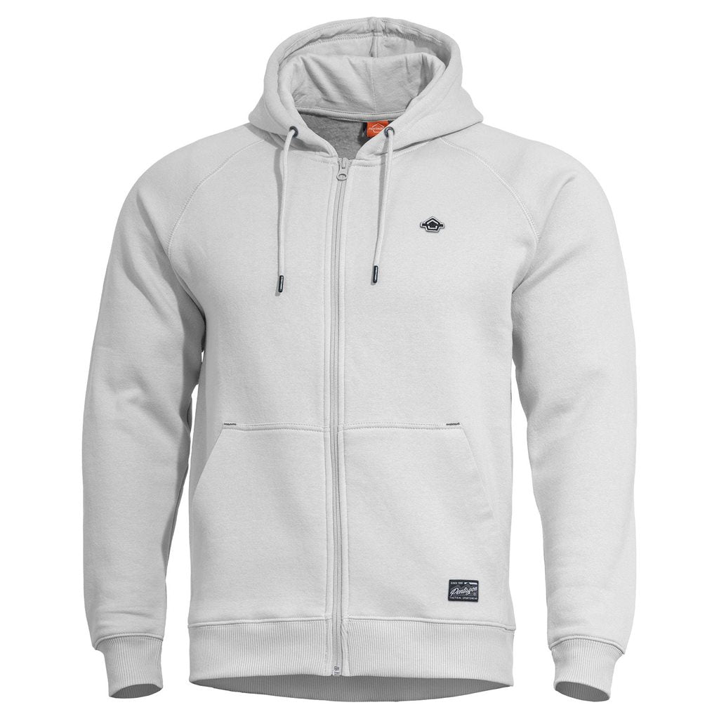 Sudadera blanca PHAETON con cremallera y capucha - PENTAGON TACTICAL