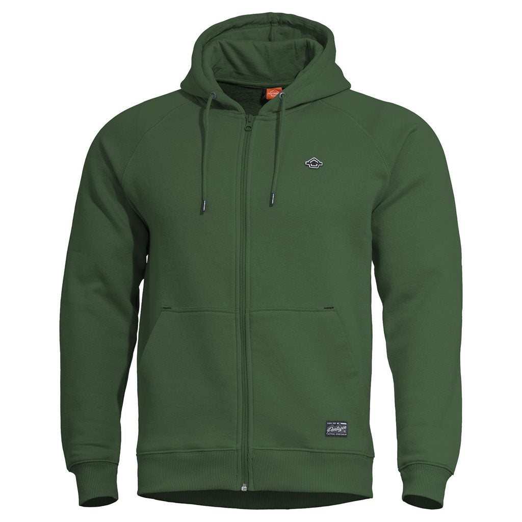 Sudadera Phaeton con cremallera y capucha Springbok Green - Pentagon Tactical