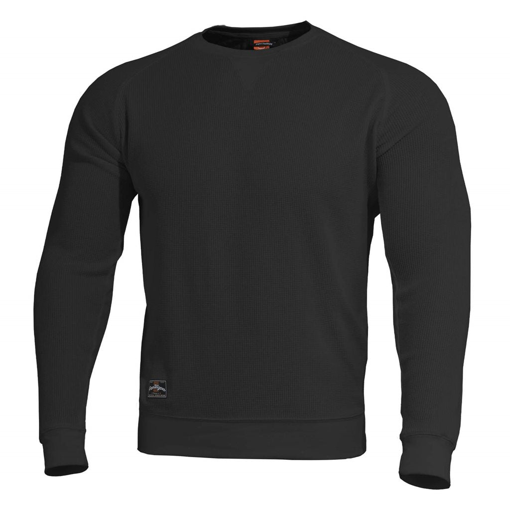 Jersey ELYSIUM negro de Pentagon Tactical con corte anatómico y puños y bajo elásticos