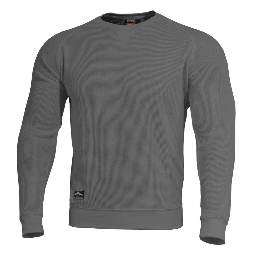 Suéter ELYSIUM gris de Pentagon Tactical con corte anatómico y costuras flatlock