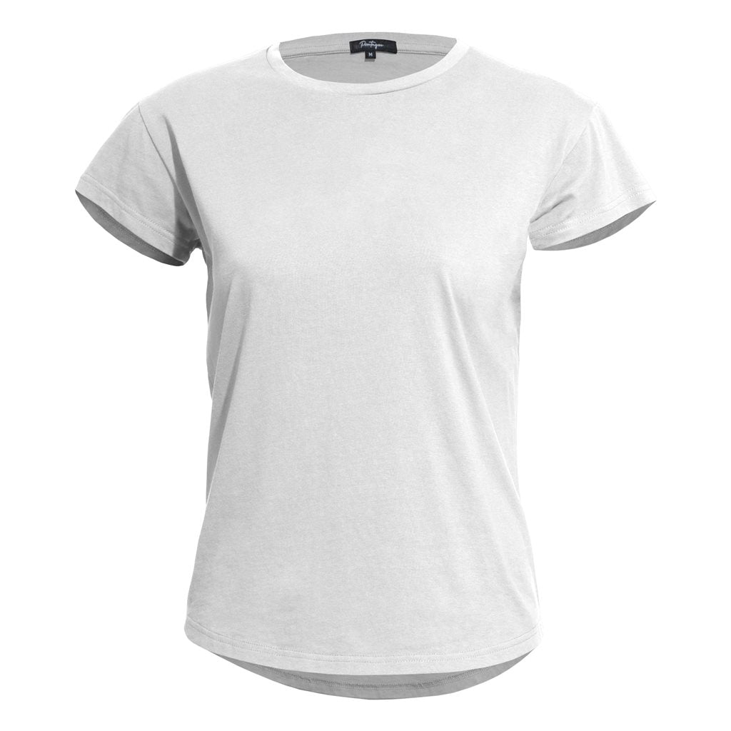 Camiseta de mujer WHISPER BANK en algodón ring-spun, cómoda y resistente