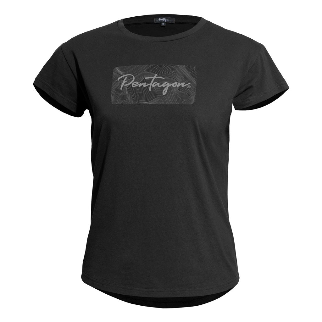 Camiseta de mujer WHISPER Countour negra, vista frontal