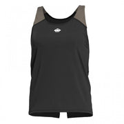 Camiseta tirantes mujer ARIA RA 7013 negra, corte deportivo y tejido transpirable con abertura trasera.
