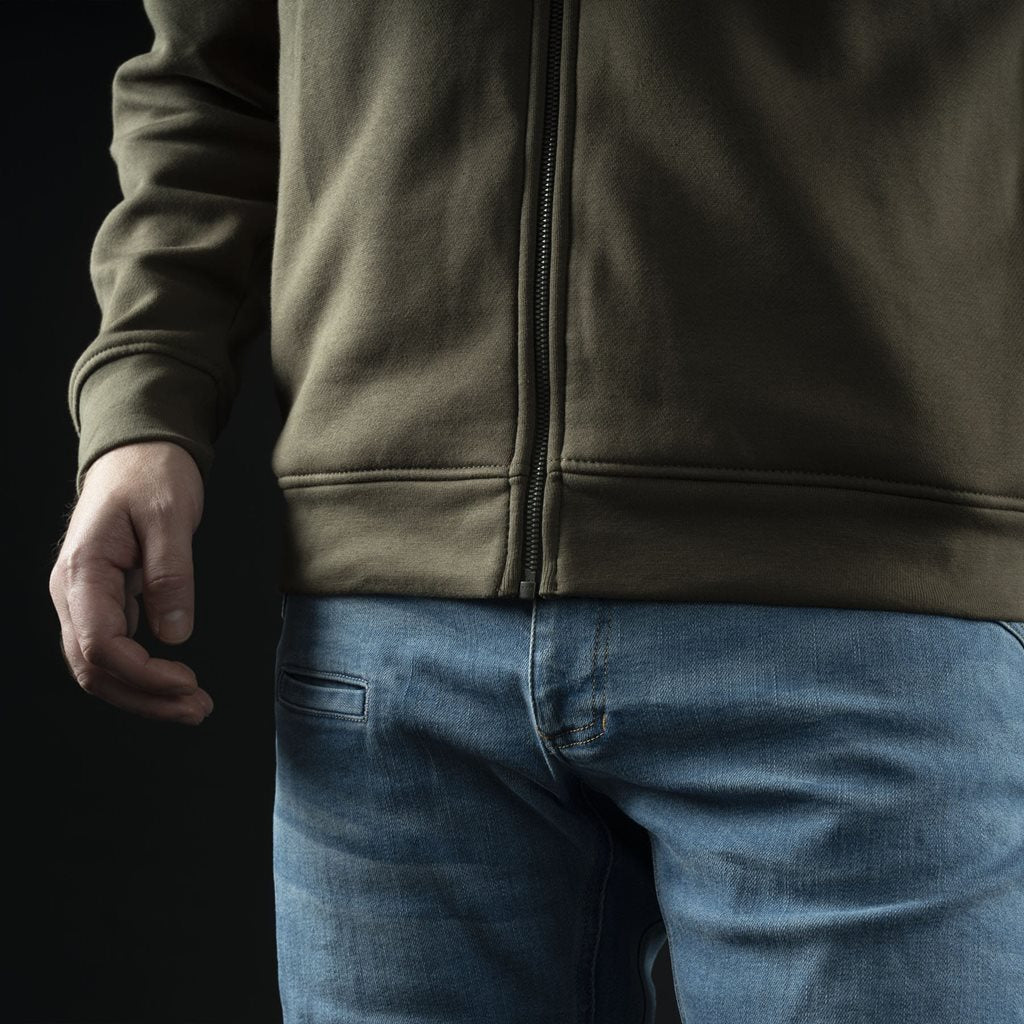 Sudadera Highneck con cremallera de mezcla premium, diseño bajo perfil, resistente y transpirable