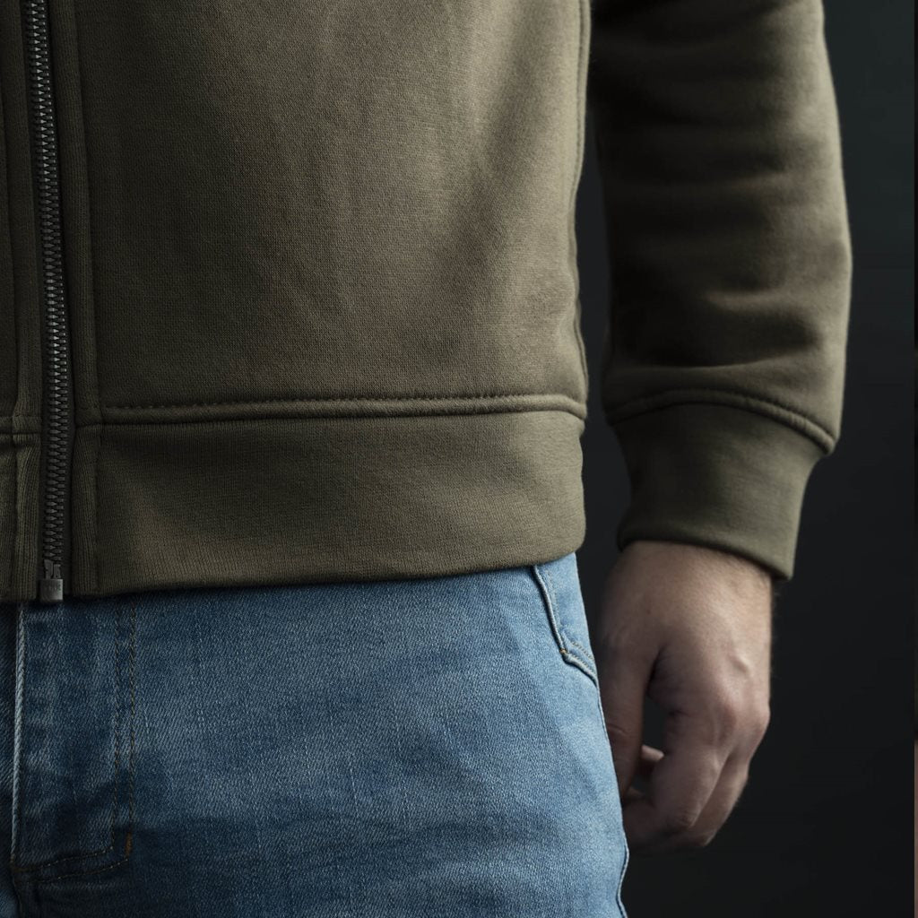 Sudadera Highneck con cremallera de mezcla premium, diseño bajo perfil, resistente y transpirable
