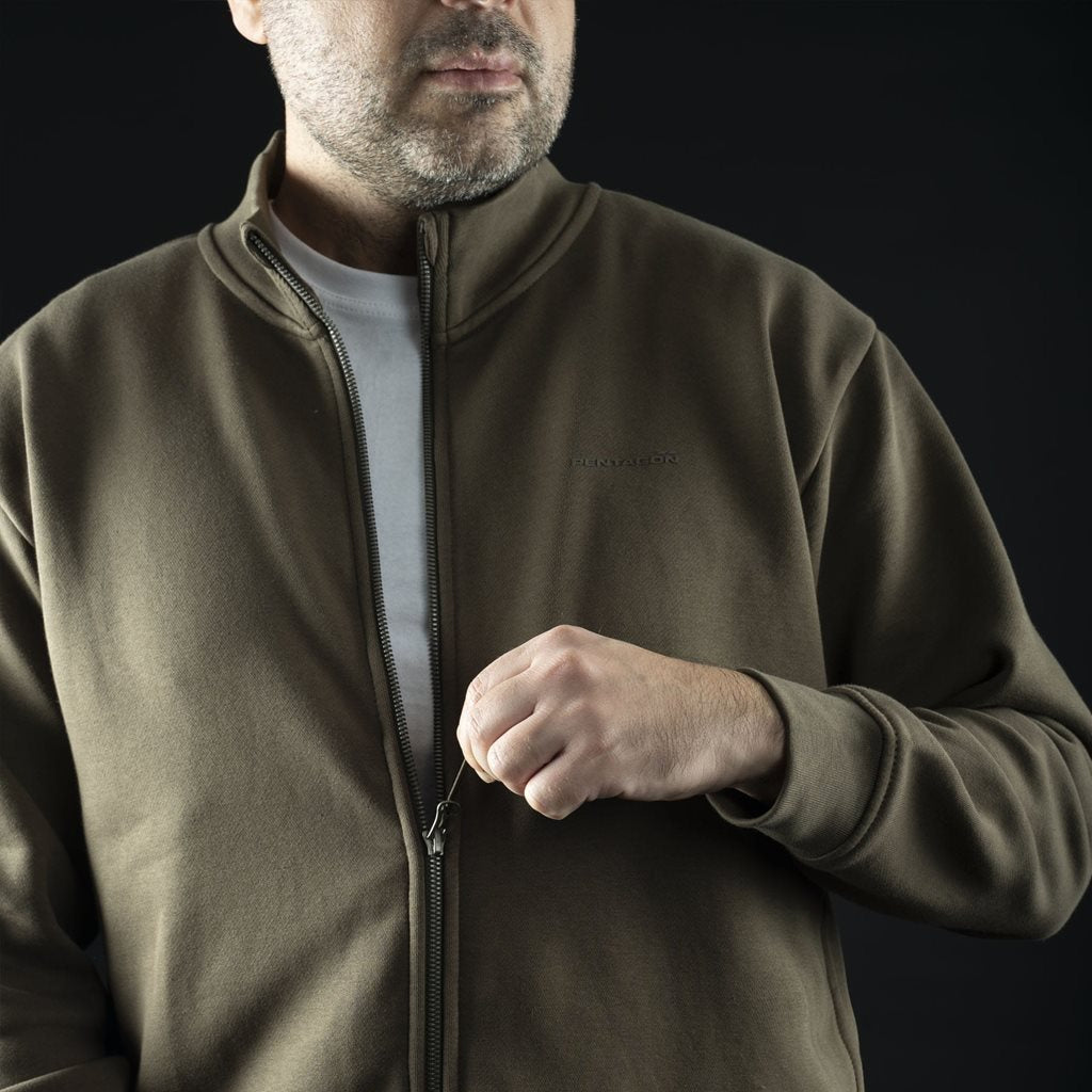 Sudadera Highneck con cremallera de mezcla premium, diseño bajo perfil, resistente y transpirable