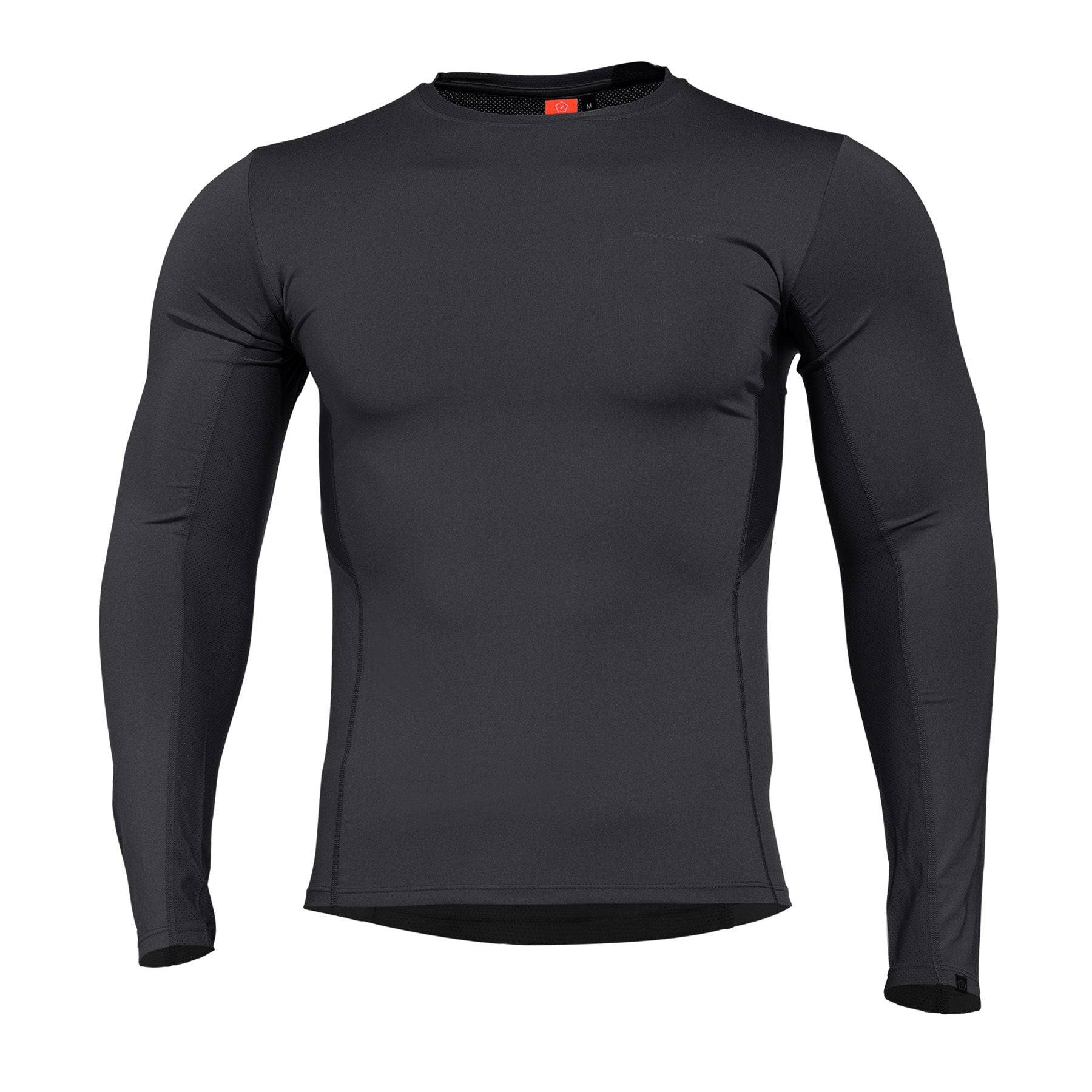 Camiseta técnica APOLLO negra de manga larga con ventilación en espalda y axilas