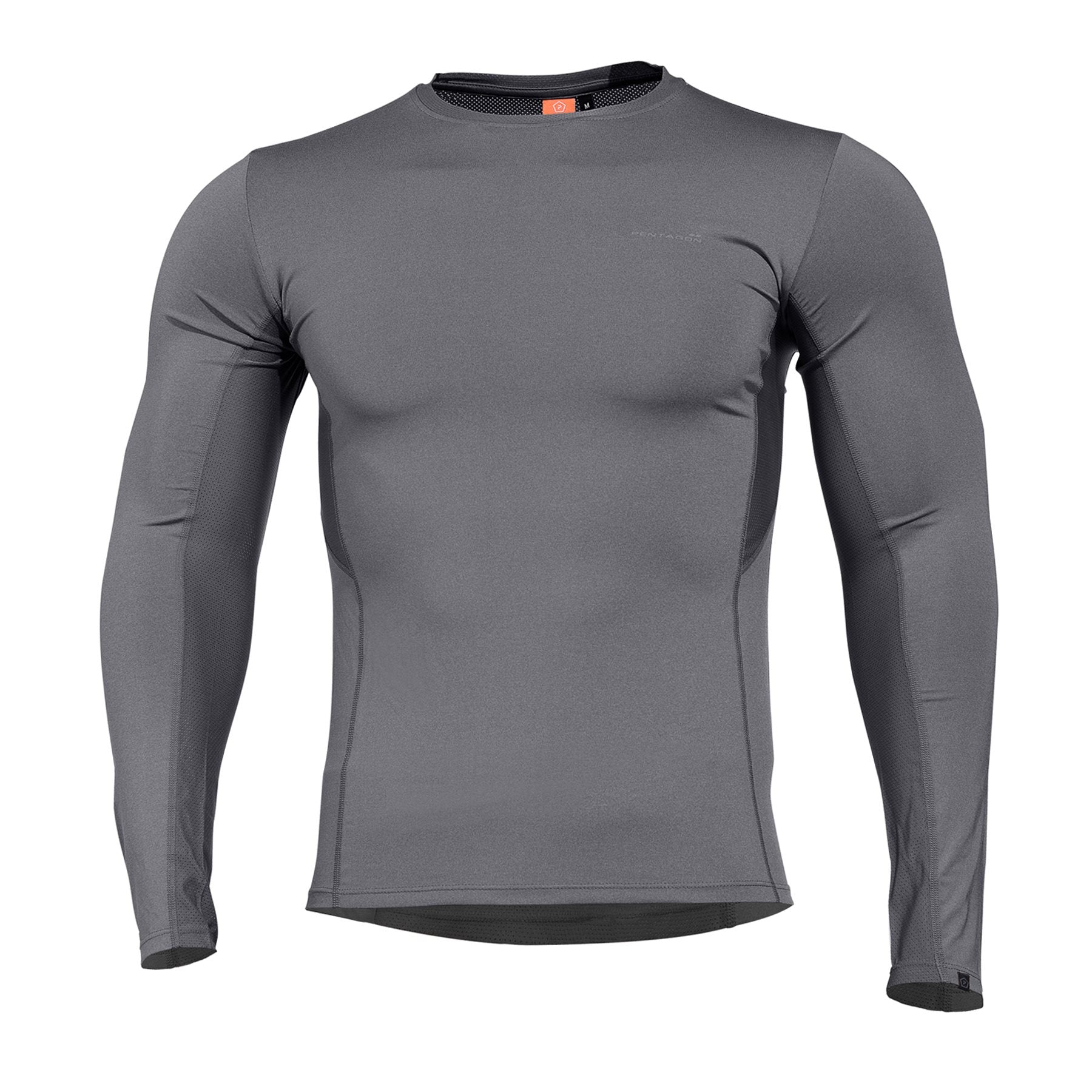 Camiseta funcional APOLLO gris de manga larga con ventilación en espalda y axilas
