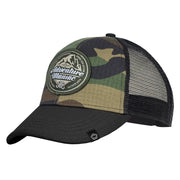Gorra ligera ADVENTURE MANIAC Woodland negra con malla y ajuste trasero