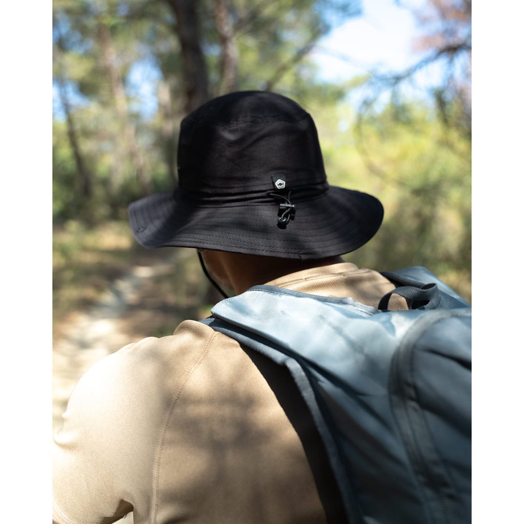 Sombrero Roo Safari negro, sombrero safari ligero hecho de material mixto resistente